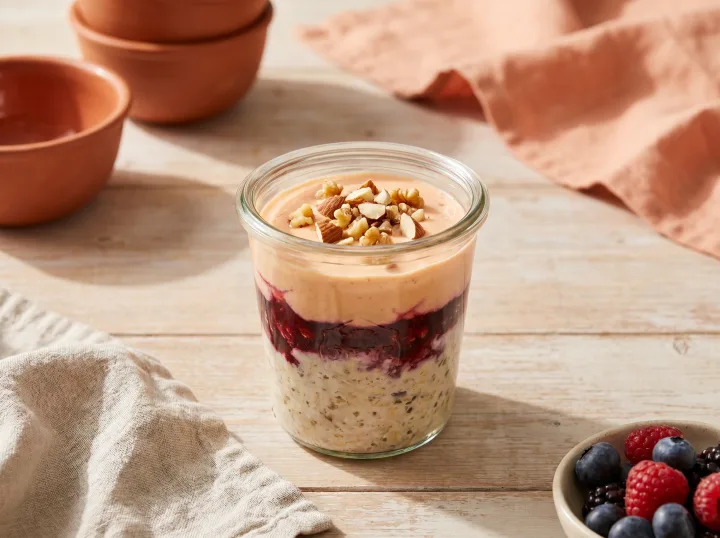 Overnight Oats with Mixed Berries